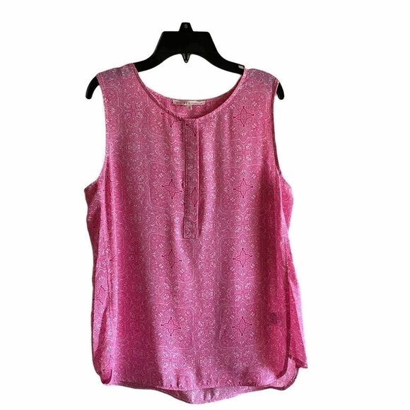 Violet + Claire Pink and White sleeveless Top - Picture 1 of 6